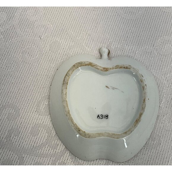 Ardalt Apple Shaped Porcelain Trinket Dishes Gold Floral Details & Trim‎ - Picture 2 of 6